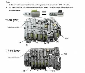 Комплект из 6-ти соленоидов 09G / 09D большие (TF60-SN / TR60-SN) (09D (SOLENOID GROUPS)