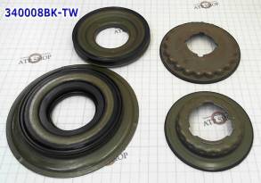 Комплект (4 шт) обрезиненных поршней U240 / U241E, Toyota, Lexus 2003- (PISTONS AND RETAINERS)