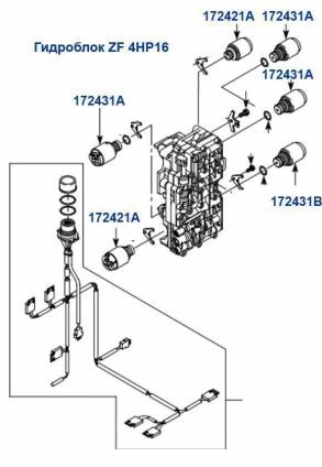 Плита управления в сборе (гидроблок), Valve Body, 4HP16 Daewoo (6 Sole (VALVE BODIES) 93742020, 4H6-51