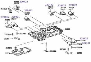 Плита управления (гидроблок), без соленоидов Valve Body, A960E, LEXUS, (VALVE BODIES) 35410-22780, 35410-22790