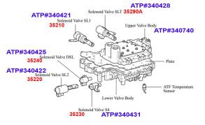 Плита управления в сборе (гидроблок), Valve Body, U140 RUV 4 2003-up ( 340740AC-EM (VALVE BODIES) 35410-20500, 35410-420...