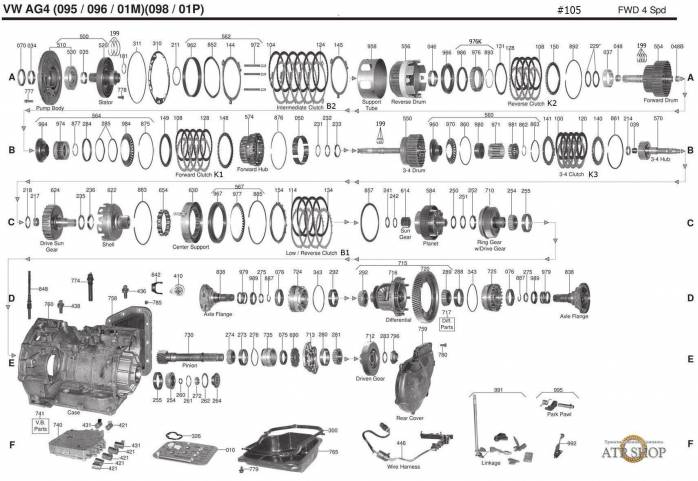 акпп 01N/ 097 (AG4) A4 A6, AVANT CABRIOLET COUPE