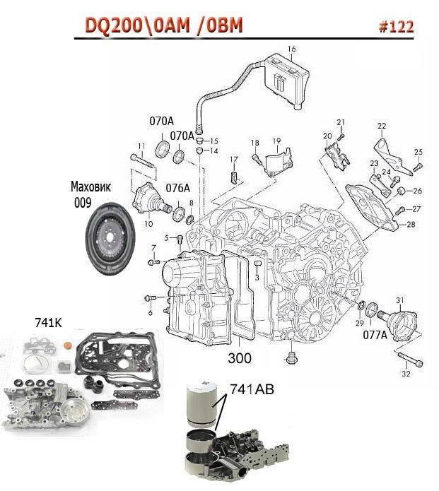 акпп DQ200 / 0AM CADDY VAN TOURAN OCTAVIA FABIA POLO CC KAROQ RAPID ROOMSTER SUP...