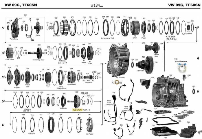 акпп TF-61SN, TF-62SN CAMRY BESTURN B50 COLORADO MINI CLUBMAN BORA GOLF/GOLF PLU...