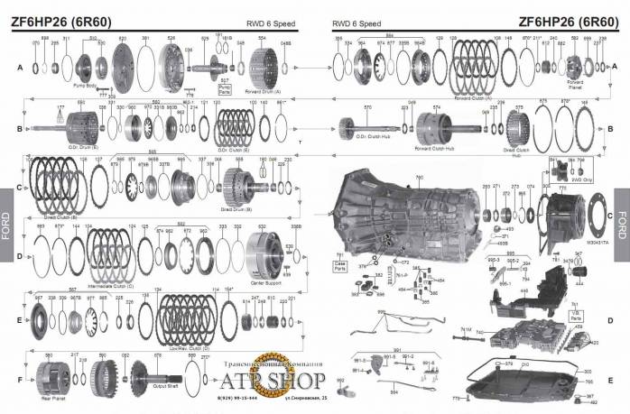 акпп 6R80W \6R60\6R75 (09Е, 6HP26) EVEREST EXPEDITION F-150 MUSTANG RANGER NAVIG...