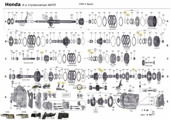 акпп 4sp M4TA/ S4TA/ MDMA/ MDLA / S4XA, SKWA CR-V