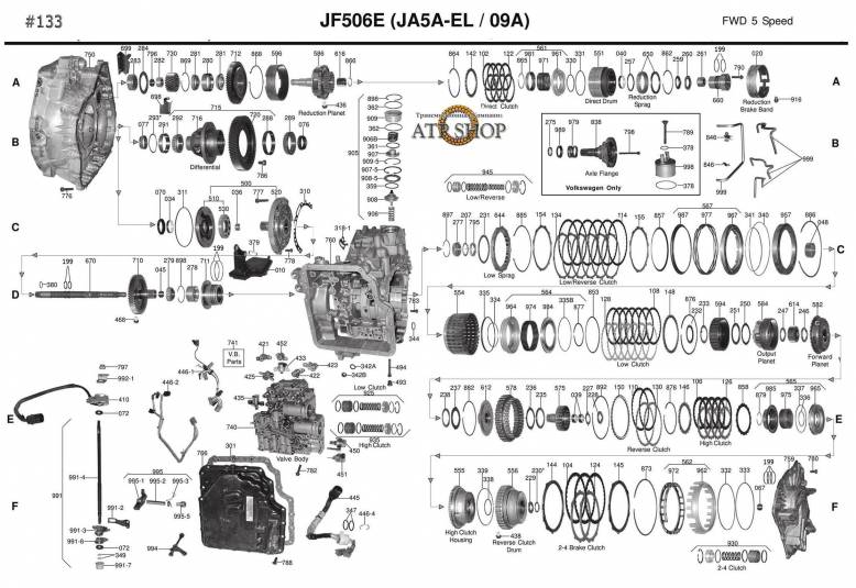 акпп JF506E (JA5A-EL), 09A, 09B 7 380 ECLIPSE/ECLIPSE SPYDER GALANT MAGNA ALTIMA...