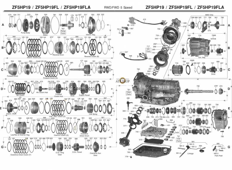 акпп 5HP19 (01V) A6 A6 ALLROAD A8 SUPERB PASSAT PHAETON 3-я серия 5-я серия Z4 R...