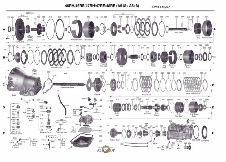 акпп A518 (46R,47RE,48RE)\A618 DAKOTA DURANGO RAM 1500-3500 VAN/WAGON 1500-3500...