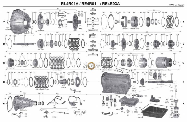 акпп RE4R01A\B, RL4R01A EVEREST 240SX 300ZX CEDRIC CIMA FRONTIER HARDBODY LAUREL...