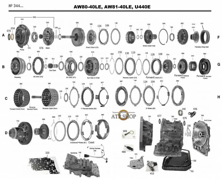 акпп U440E (AW80-40\81-40) BB BELTA COROLLA FUNCARGO IST PLATZ PORTE PROBOX TERC...