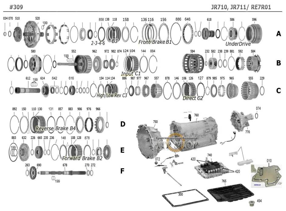 акпп JR710E (RE7R01A), JR711 FAIRLADY Z ROADSTER FUGA EX37 FX35 FX37 G37 M35 M37...