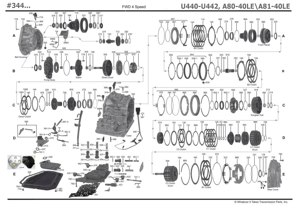 акпп U440E (AW80-40\81-40), U442E BB BELTA COROLLA FUNCARGO IST PLATZ PORTE PROB...