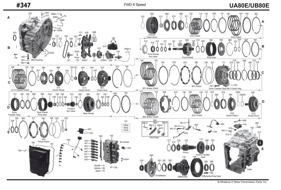 акпп UA80E\F-AWF8G45,  UB80E\F-AWF8G30, AQ300/09S 