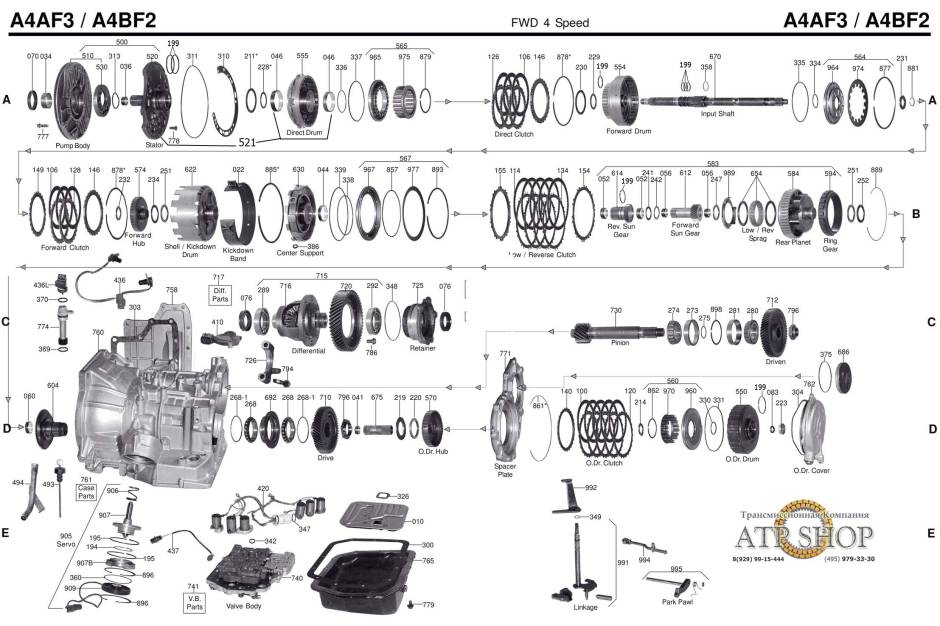 акпп A4BF-2/ A4BF-3/ A4AF-3 AVANTE ELANTRA GETZ i30 LAVITA MATRIX